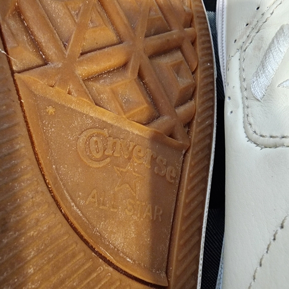 LOUIE LOPEZ CONVERSE LEATHER SNEAKERS SIZE 10 CREAM COLOR - Picture 11 of 16